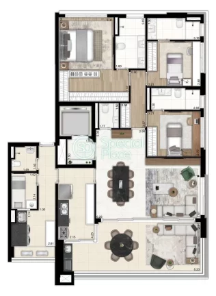 Imagem Apartamento à venda no Paraíso - Lançamento A partir de R$ 4.117.880,00 - Área 156 m² - 03 suí...