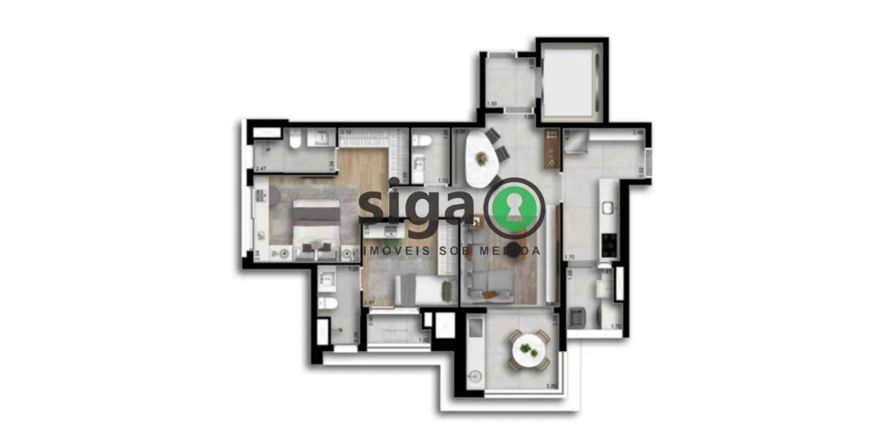 Imagem Apartamento á venda 88m²localizado na Chácara Santo Antônio- São Paulo