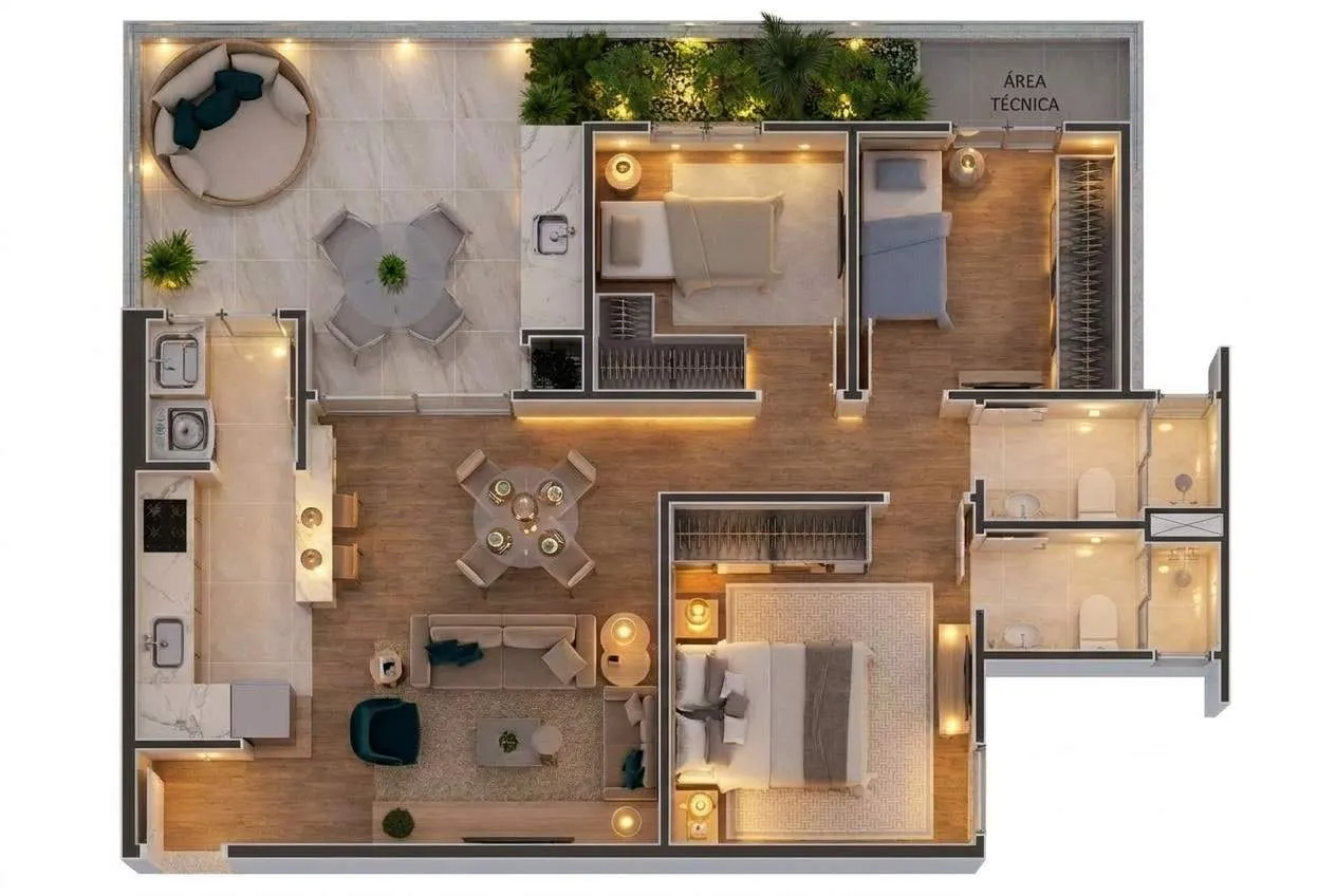 Imagem Apartamento Garden para Venda em São José dos Pinhais, Centro, 3 dormitórios, 1 suíte, 2 banheiros, 2 vagas