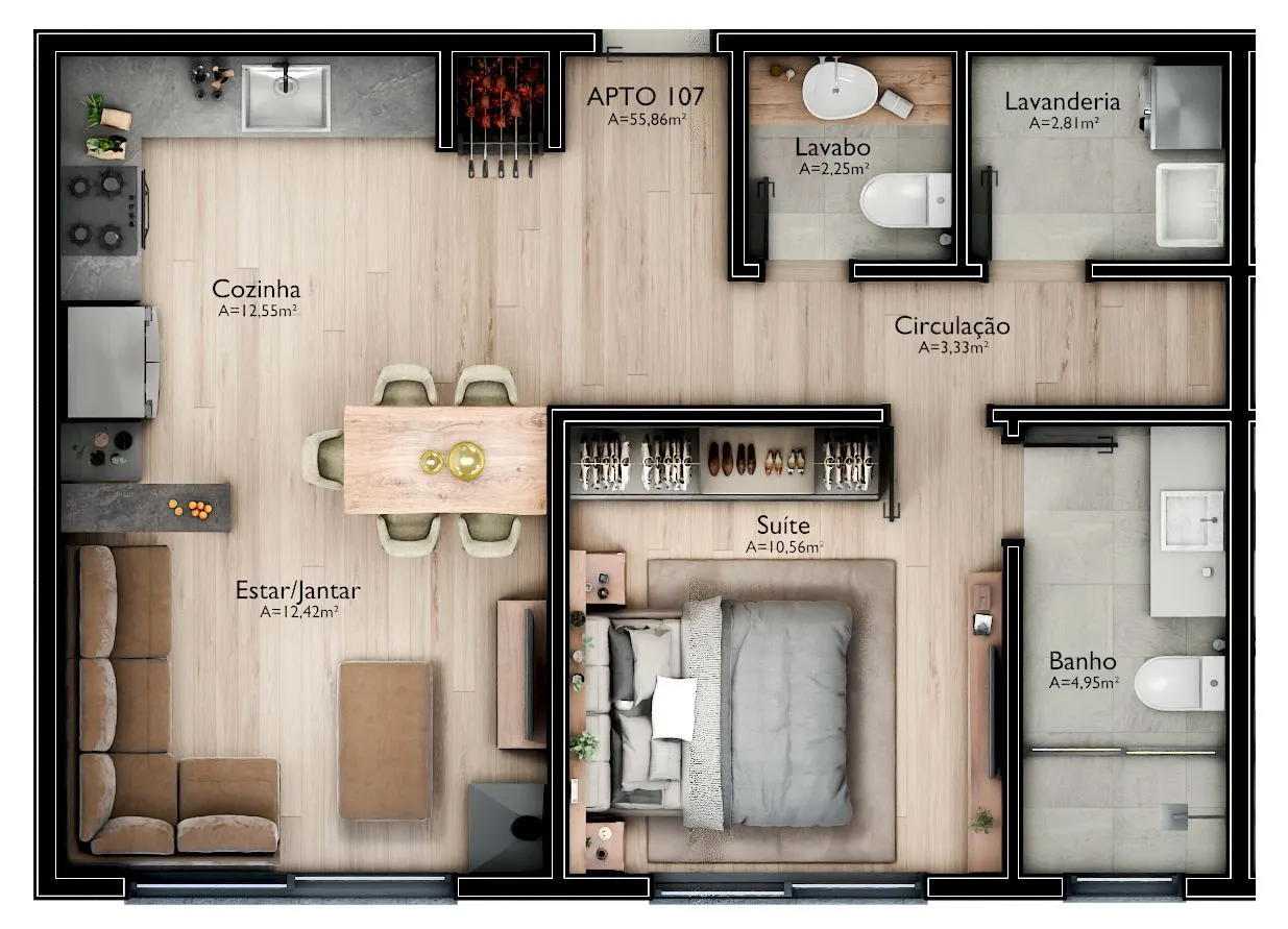 Imagem Apartamento à venda em Gramado, Mato Queimado, com 2 quartos, 81.8m2