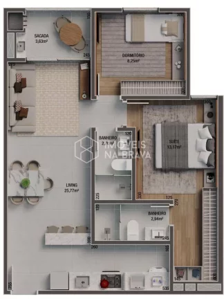 Imagem APARTAMENTO 2 QUARTOS A VENDA BAIRRO VILA OPERARIA, ITAJAÍ SC