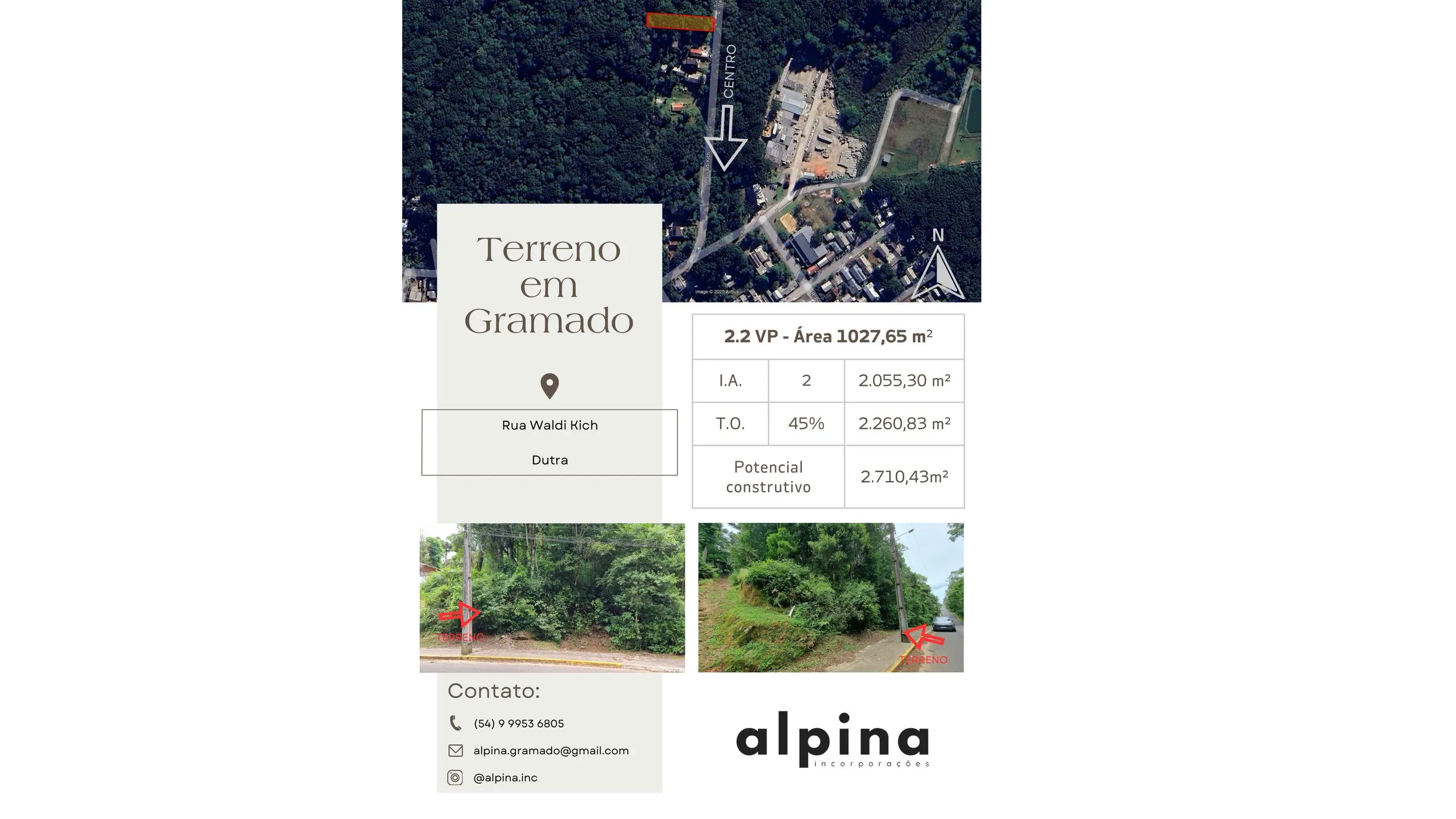 Foto do imóvel Terreno à venda em Gramado, Moura, 1027.65m2