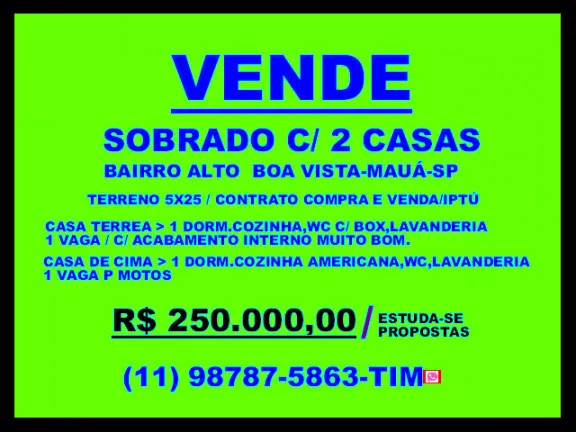 Sobrado com 1 Quarto à Venda, 125 m² em Jardim Zaira - Mauá
