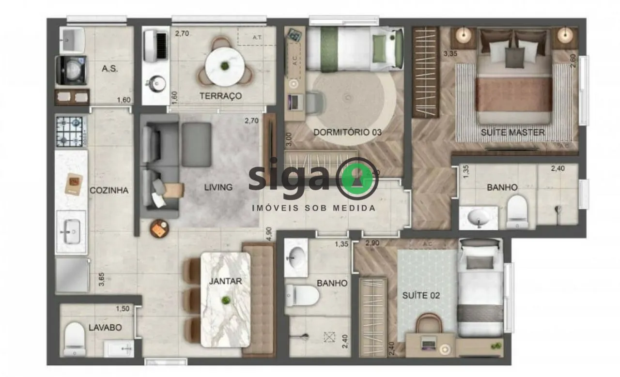 Imagem Apartamento para venda no Butantã 03 dormitórios, São Paulo, SP