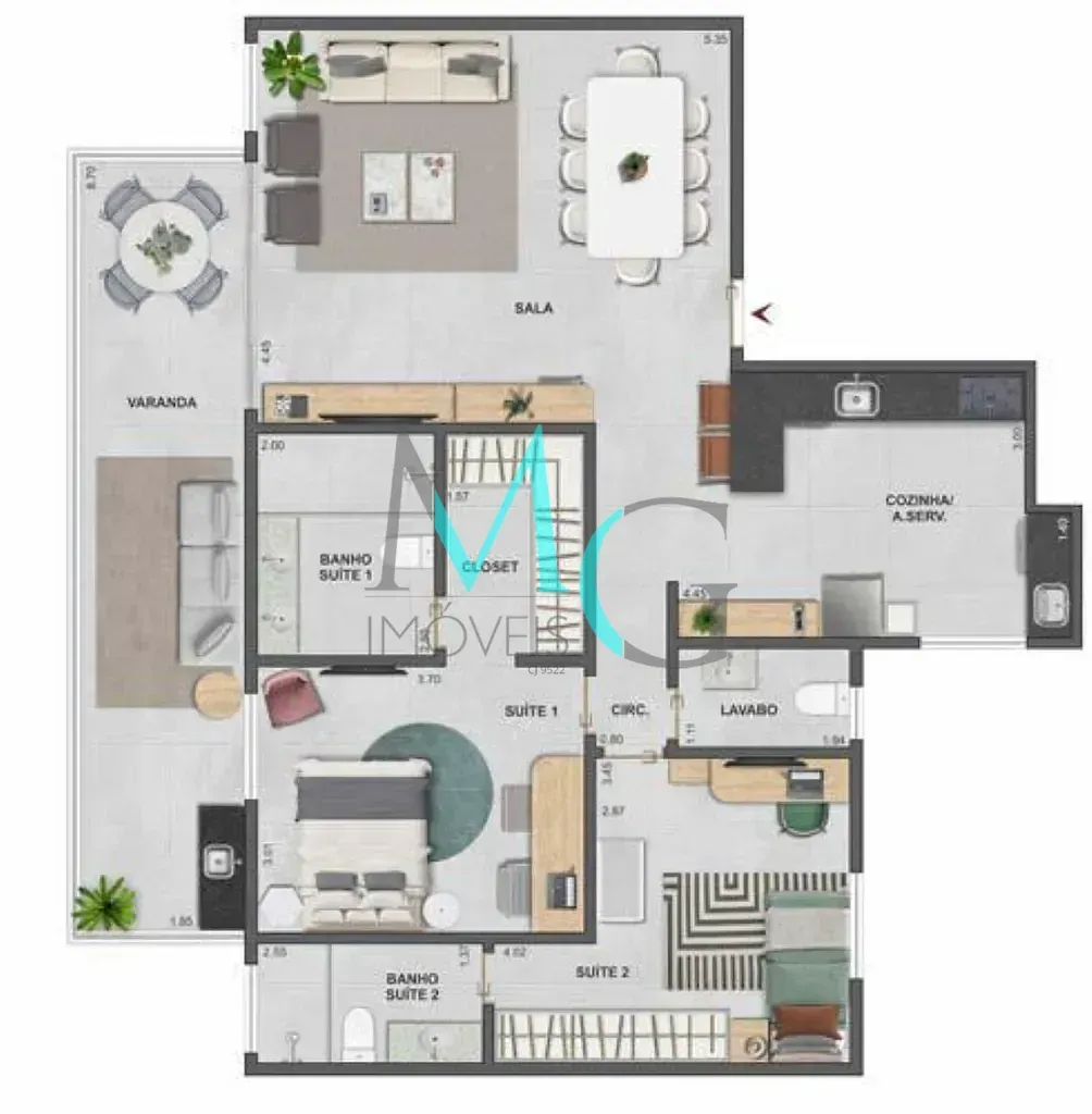 Imagem Apartamento à venda 3 Quartos 1 Suite 1 Vaga 103.84M² Barra da Tijuca Rio de Janeiro - RJ | Basílio Tijuca