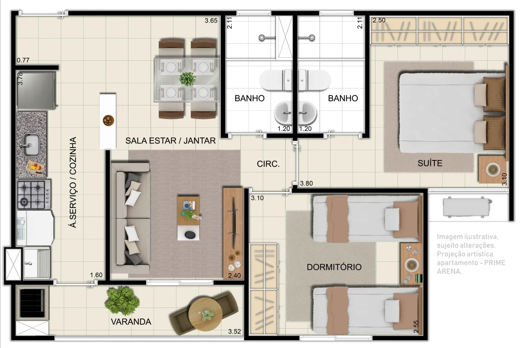 Imagem Apartamento com 2 Quartos à Venda, 50 m² em Chapada - Manaus