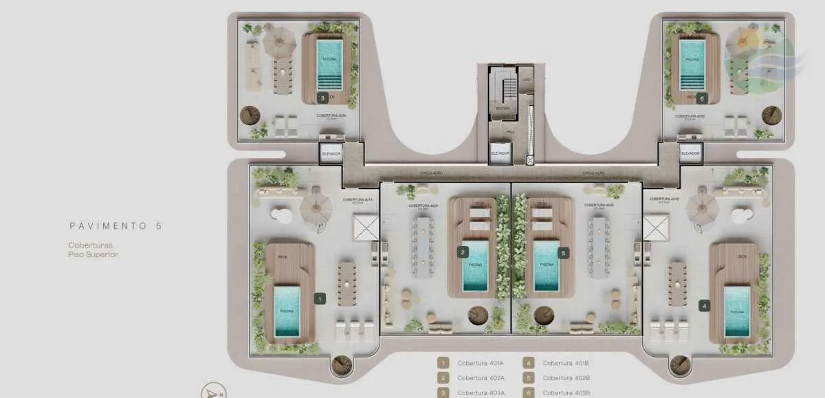 Imagem Cobertura de Luxo, 4 Suites, 271m2, VENDA, Pé na areia, João Pessoa, Paraíba.