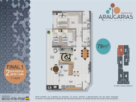 Imagem Apartamento com 2 dormitórios 79 m², Entrada de R$101.375,25 - Parcelas de R$3.942,37