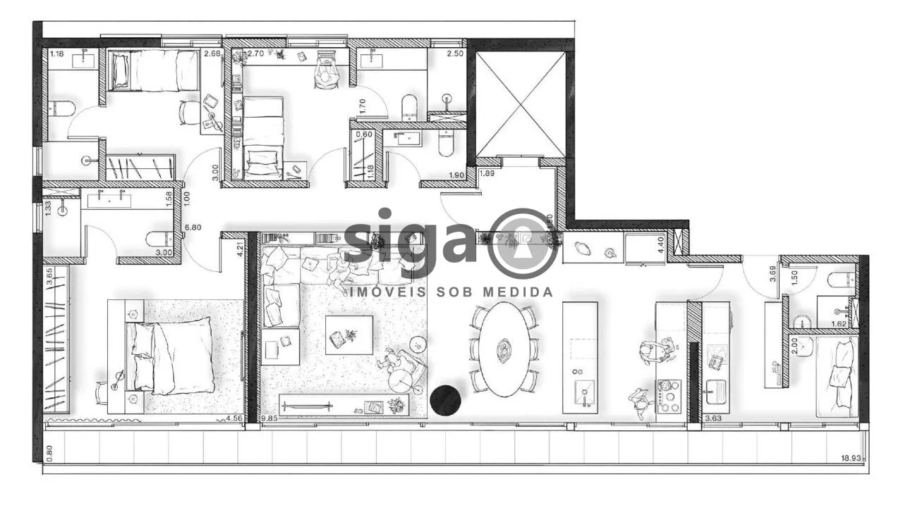 Imagem Apartamento de 148m² em localização privilegiada na Vila Madalena com vista permanente