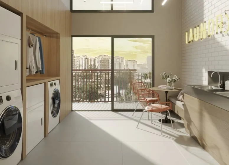 Imagem Com vista para o Campo Belo, Brooklin e Moema, um empreendimento com arquitetura contemporânea e or...