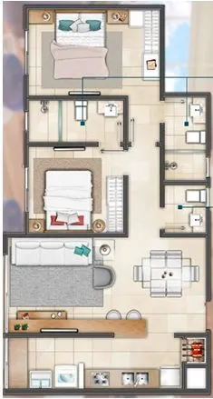 Imagem Apartamento à venda em Torres, Centro, com 2 quartos, 70.95m2