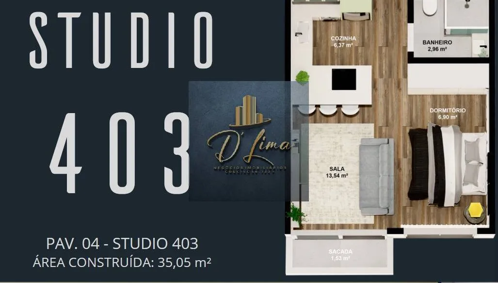 Imagem Studio a venda em construção, 1 quarto no Campeche Florianopólis sc