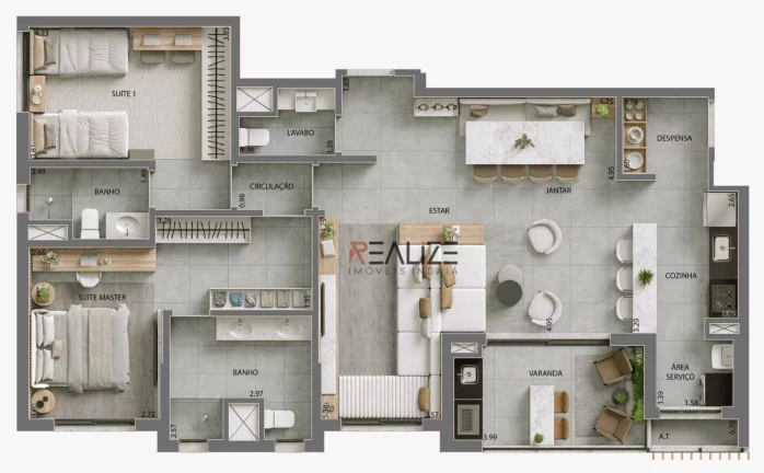 Imagem Apartamento lançamento com 3 suítes à venda, 120 m² por R$ 1.225.000 - Hélade - Indaiatuba/SP