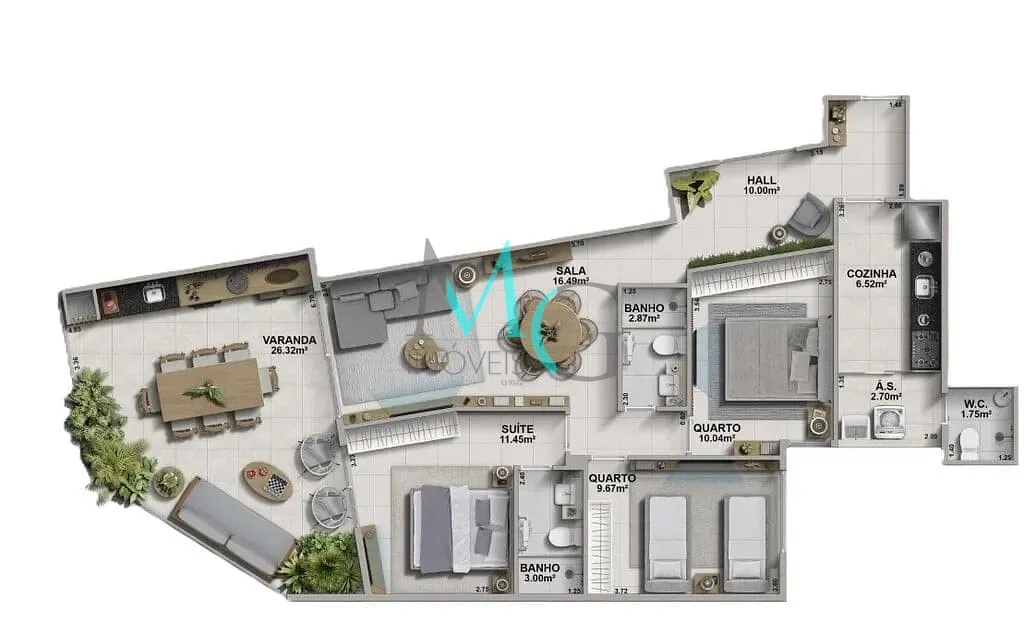 Imagem Apartamento à venda 3 Quartos 1 Suite 2 Vagas 132.31M² Recreio dos Bandeirantes Rio de Janeiro - RJ | Aveiro