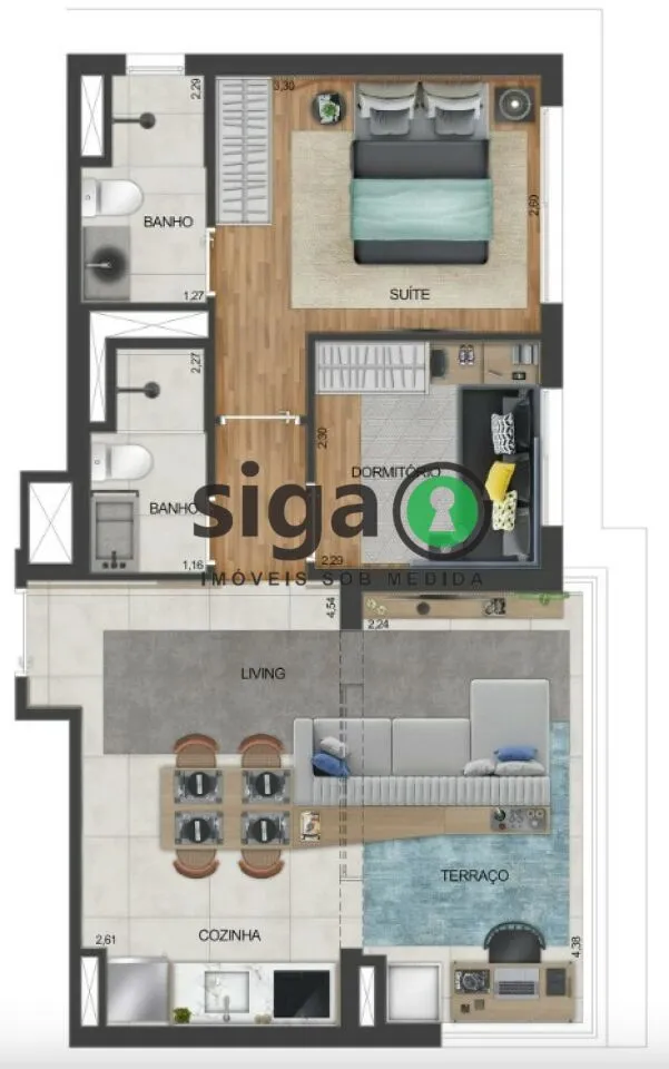 Imagem Apartamento para venda no Campo Belo 02 dormitórios, São Paulo - SP