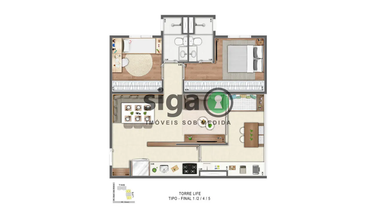 Imagem APARTAMENTO COM 66M² 2 DORMS, 1 SUÍTE + 1 VAGA - SOL DA MANHÃ - PRÓXIMO AO METRÔ SAÚDE