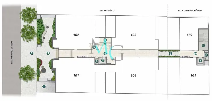 Imagem Garden à venda 3 Quartos 3 Suites 1 Vaga 116.53M² Leblon Rio de Janeiro - RJ | Paradís