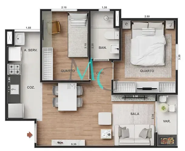 Imagem Apartamento à venda 2 Quartos 1 Suite 1 Vaga 50.8M² Irajá Rio de Janeiro - RJ | Vitale Sky