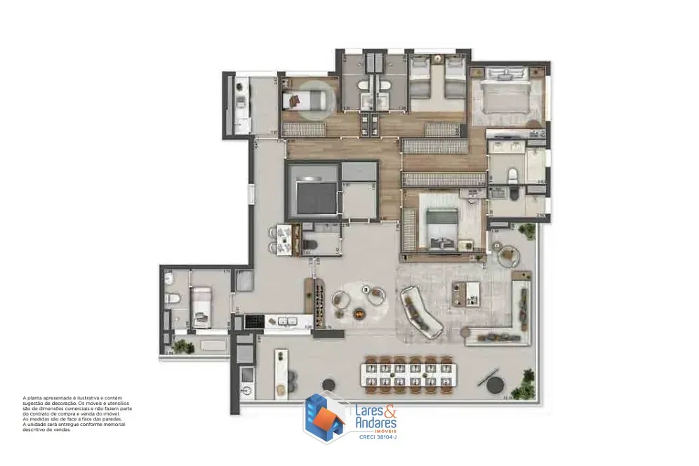 Imagem Apartamento para venda em Brooklin com 4 quartos, sendo 4 suítes, 217m²