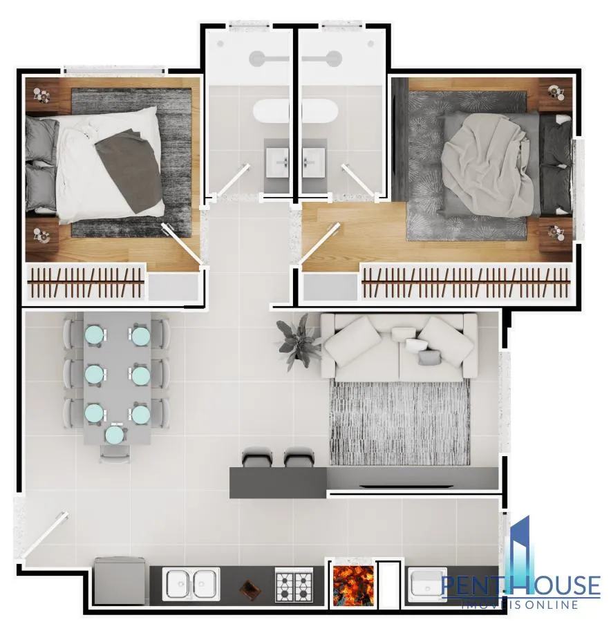 Imagem Apartamento Zona Central para Venda em Balneário Camboriú, Nações, 2 dormitórios, 2 suítes, 3 banheiros, 1 vaga