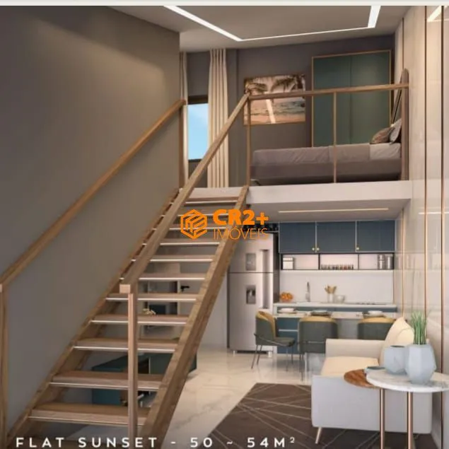 Imagem Flat 54m² com 2 Quartos e 1 Suíte, em Carneiros.