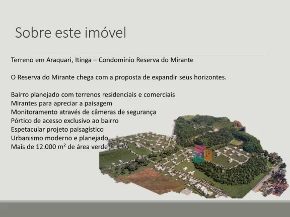 Imagem Vendo Lote pronto para construir Reserva Mirante
