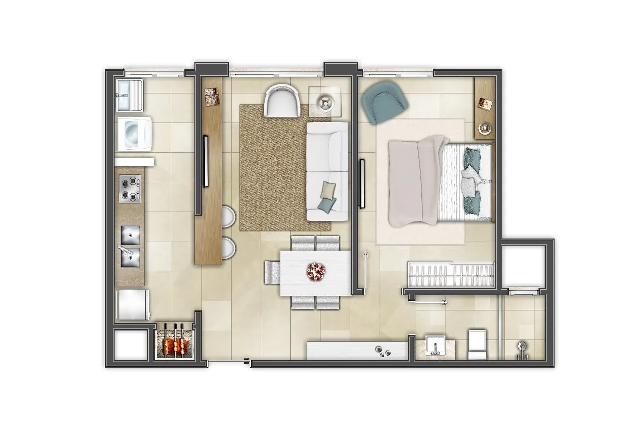 Imagem Apartamento à venda em Torres, Centro, com 1 quarto, 43m2