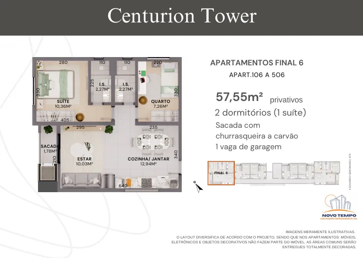 Imagem Apartamento para Venda em Curitiba, Bacacheri, 1 dormitório, 1 suíte, 1 banheiro