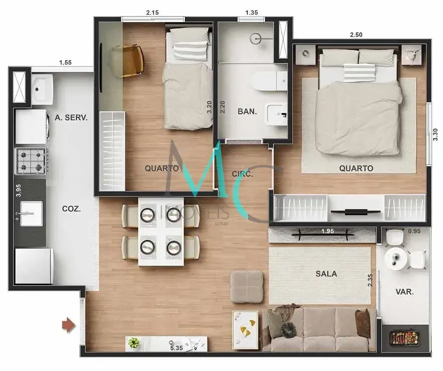 Imagem Apartamento à venda 2 Quartos 1 Vaga 43.19M² Freguesia (Jacarepaguá) Rio de Janeiro - RJ | Vitale Park