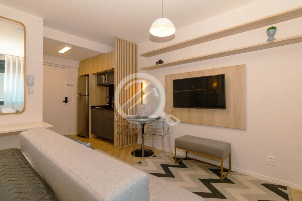 Imagem Studio novo, mobiado e aconchegante de 28m² com ótima iluminação, cozinha planejada e equipada, ...