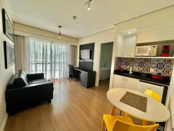Foto do imóvel Apartamento para locação em Moema, com 1 suíte, 2 banheiros, 1 vaga de garagem.