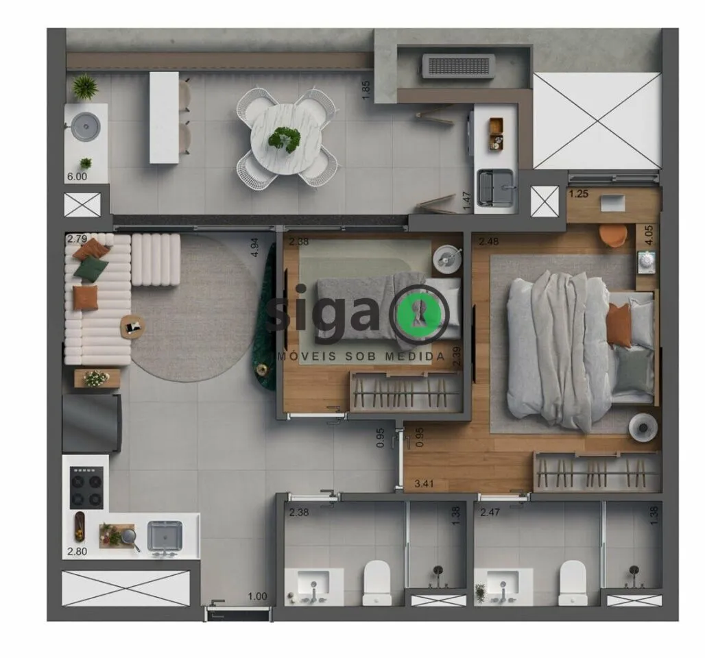 Imagem Botaní Pompéia: 60m² de modernidade e conforto em localização privilegiada