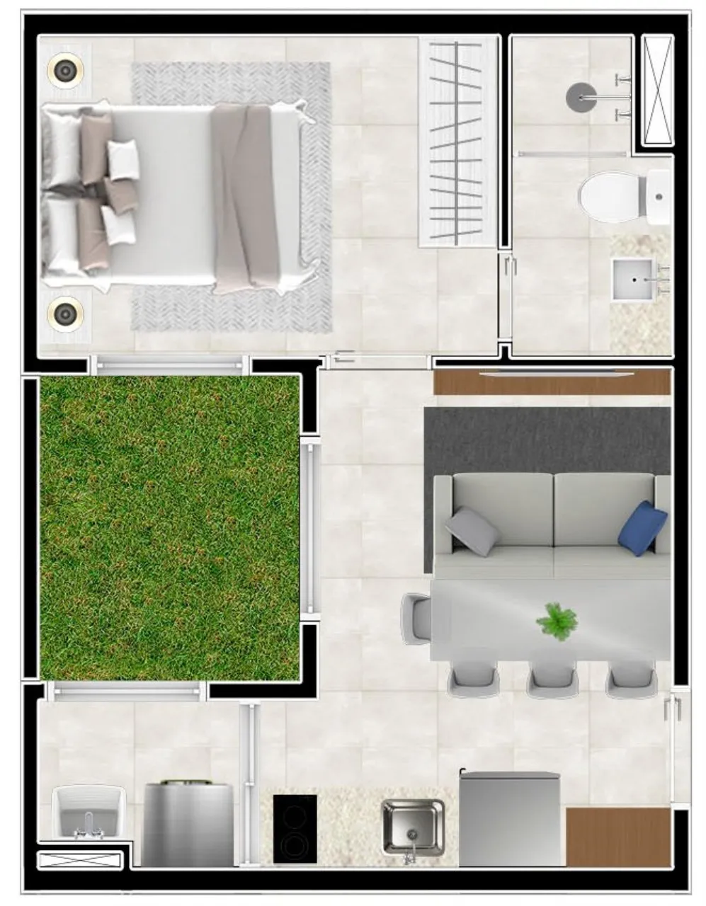 Imagem Apartamento à venda no Morumbi, São Paulo-SP, 1 quarto, 1 banheiro, 25,00 m² de área no Condomínio The Hub Morumbi.