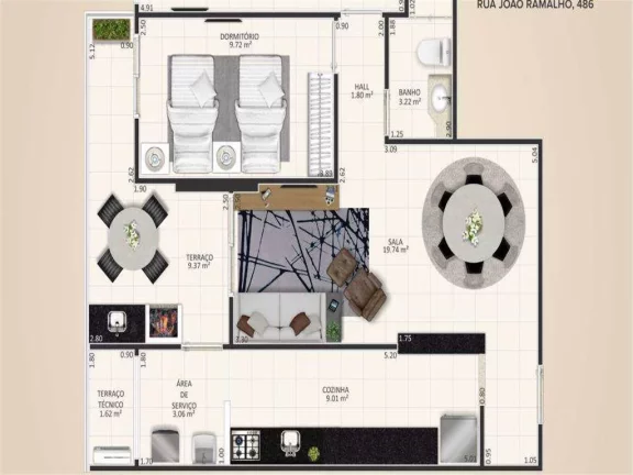 Imagem Apartamento com 3 dorms, Aviação, Praia Grande - R$ 755 mil, Cod: 376