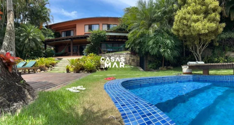 Imagem Casa Frente Mar Tanguá Angra dos Reis-RJ: 5 suítes + dependência, piscina, churrasqueira, píer e mais!