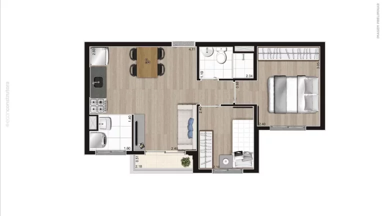Imagem VITA GIOVANNI GRONCHI - ECON - Aptos de 37 a 40m², com localização perfeita, a 120 metros do metrô!