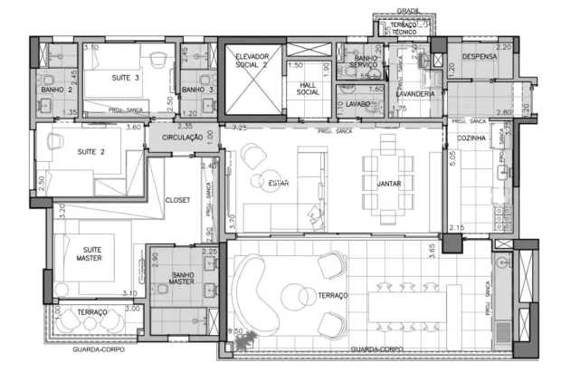 Imagem Apartamento com 166m² no Campo Belo.