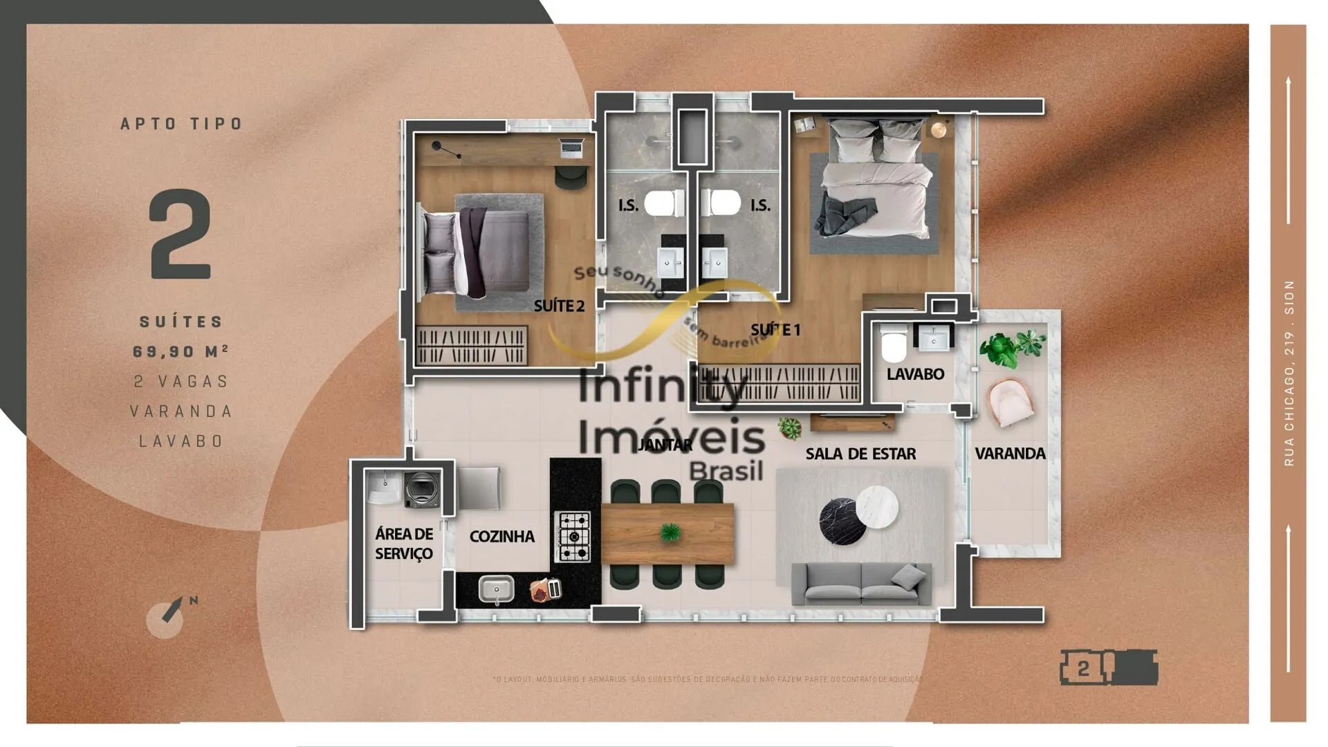 Imagem VILA NOVA DE GAIA - Apartamento à venda no bairro Sion - Belo Horizonte/MG