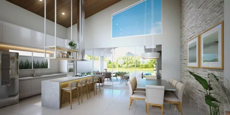 Imagem Casa linear 4 suítes condomínio Arquipélago de manguinhos