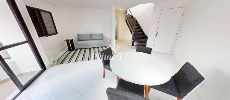 Imagem Flat disponível para locação no The First Free Flex Residence no Jardins, com 55m², 2 dormitórios e 1 vaga