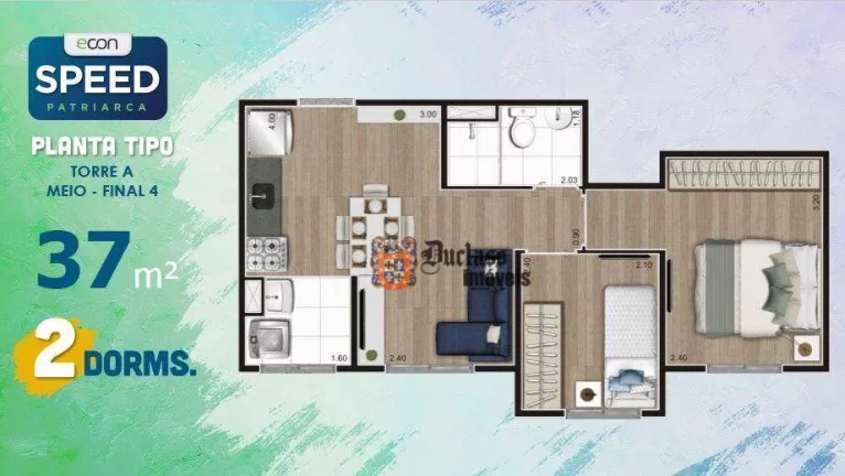Imagem Apartamento com 2 dormitórios à venda, 37 m² por R$ 263.600,00 - Cidade Patriarca - São Paulo/SP