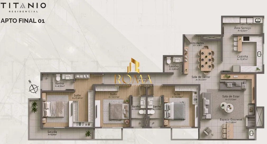 Imagem Apartamento 3 Suítes à Venda em Nossa Senhora de Lourdes | RESIDENCIAL TITÂNIO