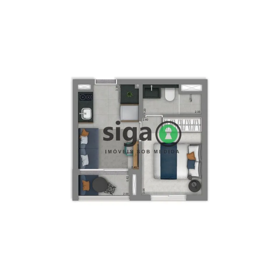 Imagem Studio à venda na Vila Nova Conceição de 24m² com 1 suíte (sem vaga) em São Paulo SP