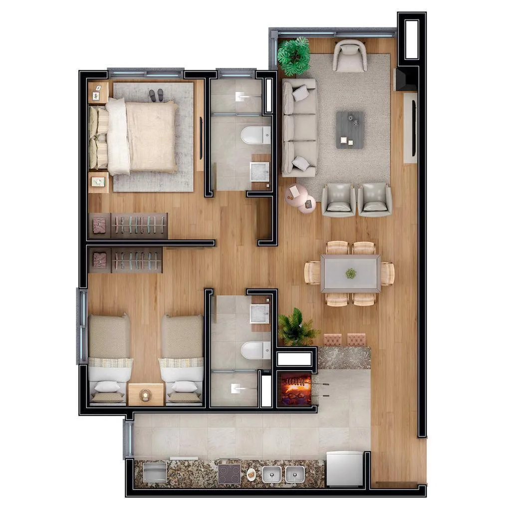 Imagem Apartamento à venda em Gramado, Carniel, com 2 quartos, 84.94m2