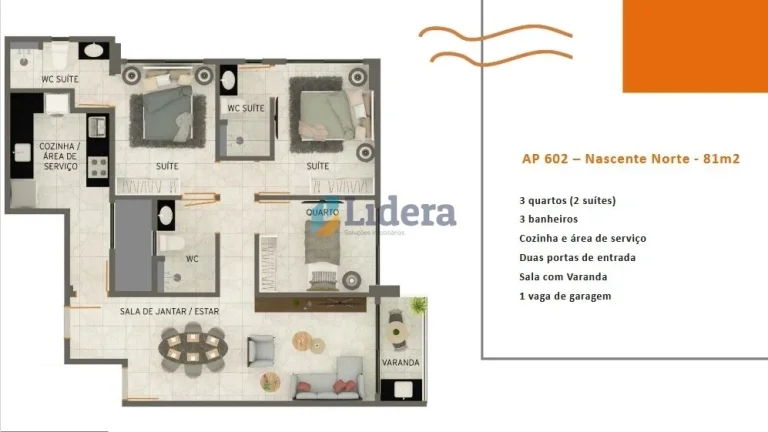Imagem Apto - 3 Quartos - 2 Suítes - 64,87m² - Formosa, Cabedelo/PB