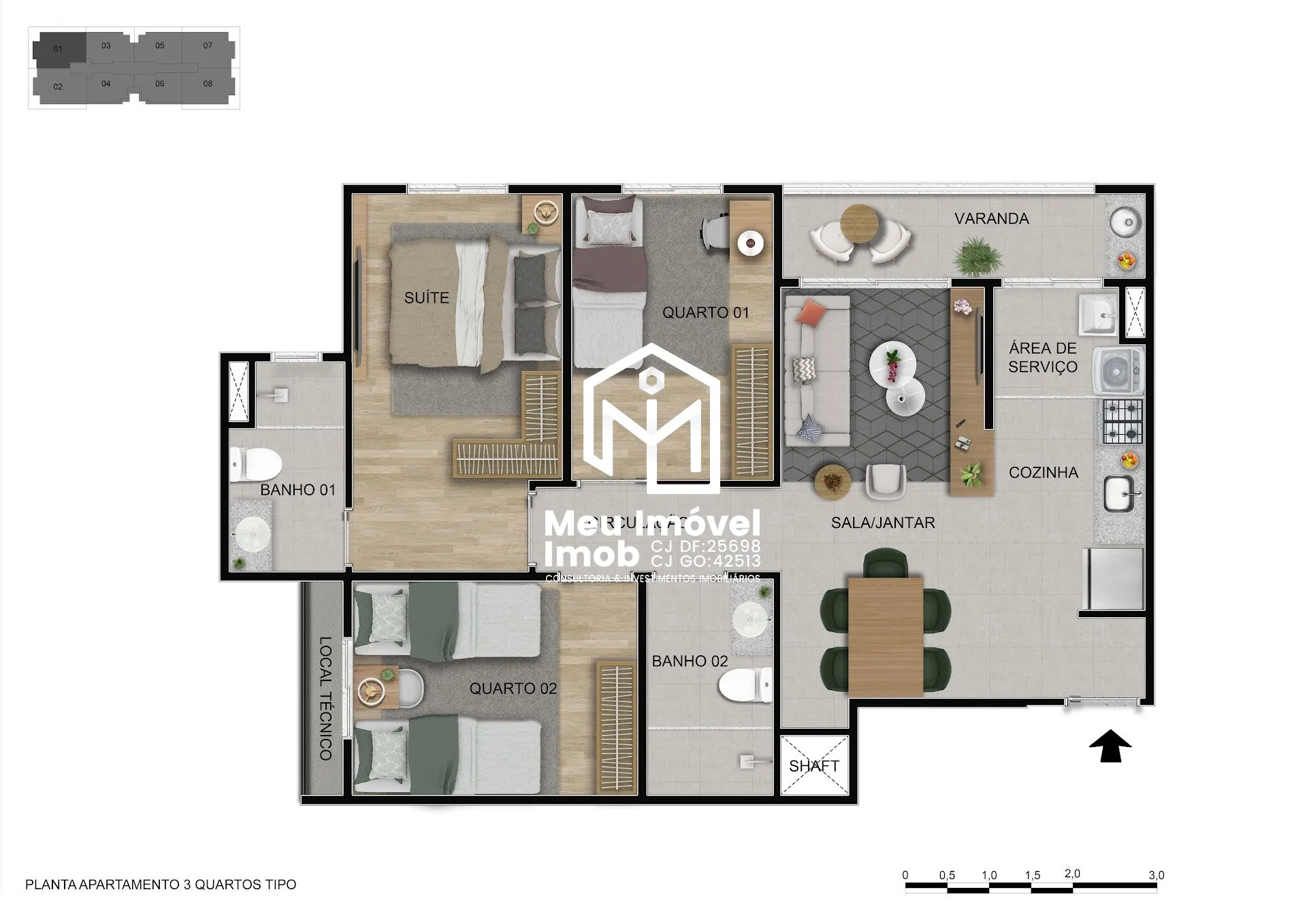 Imagem Rodovia BR 020 Alto Sobradinho Cobertura 3 Quartos 2 Vagas 132,65m² Lazer Planta
