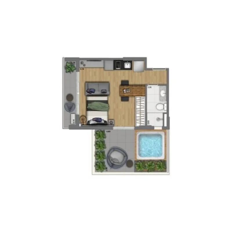 Imagem apartamento 1 dormitório em São Paulo, Citizen Paulista Residencial São Paulo, apartamento 1 quarto em São Paulo SP, comprar apartamento 1 dormitório