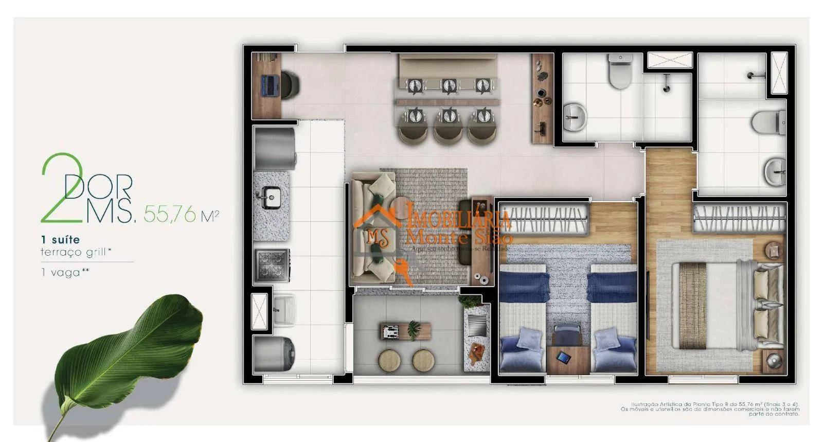 Imagem Apartamento com 2 dormitórios à venda, 55 m² por R$ 421.424,00 - Vila Rosália - Guarulhos/SP