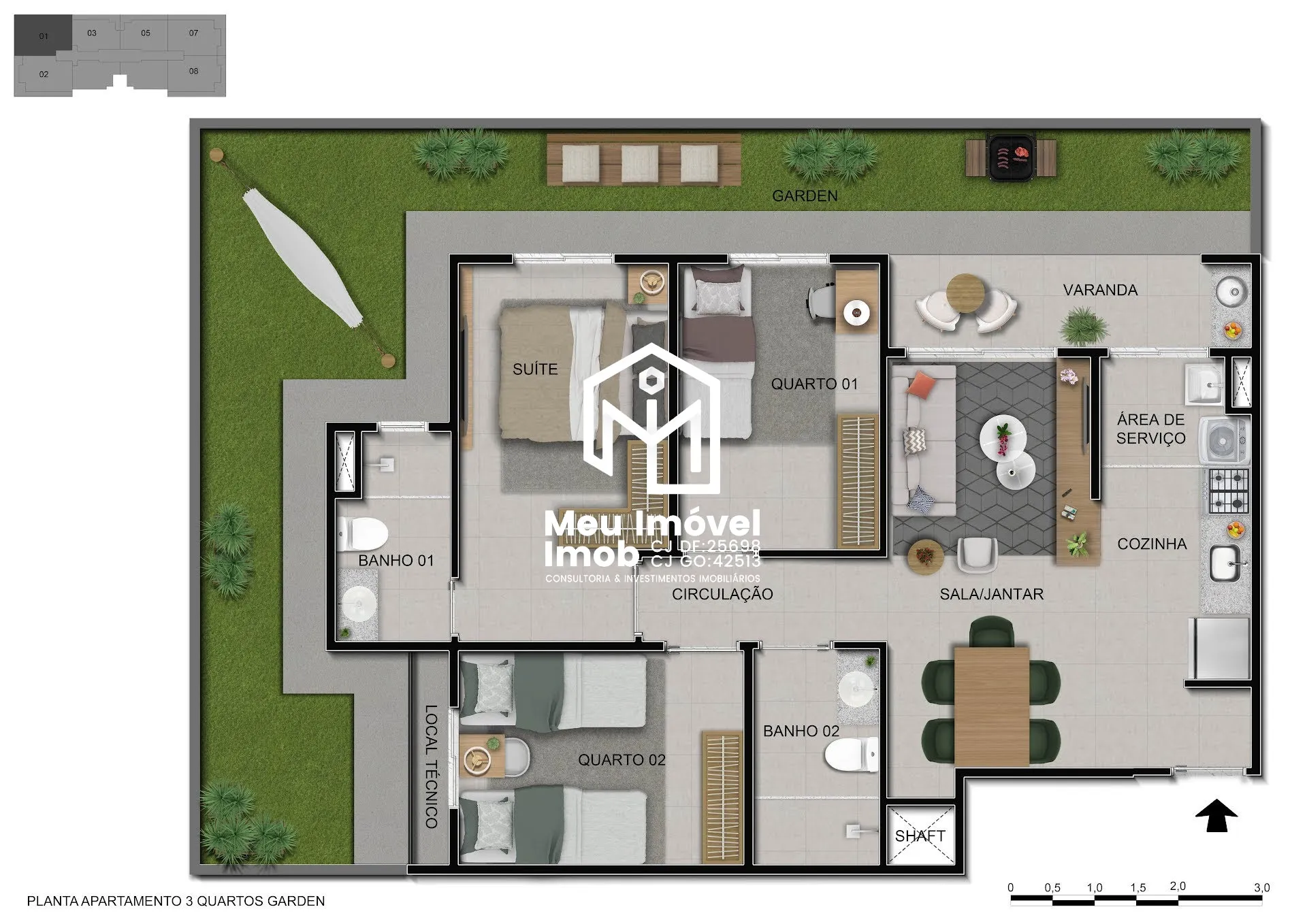 Imagem Rodovia BR 020 Alto Sobradinho Cobertura 3 Quartos 2 Vagas 132,65m² Lazer Planta