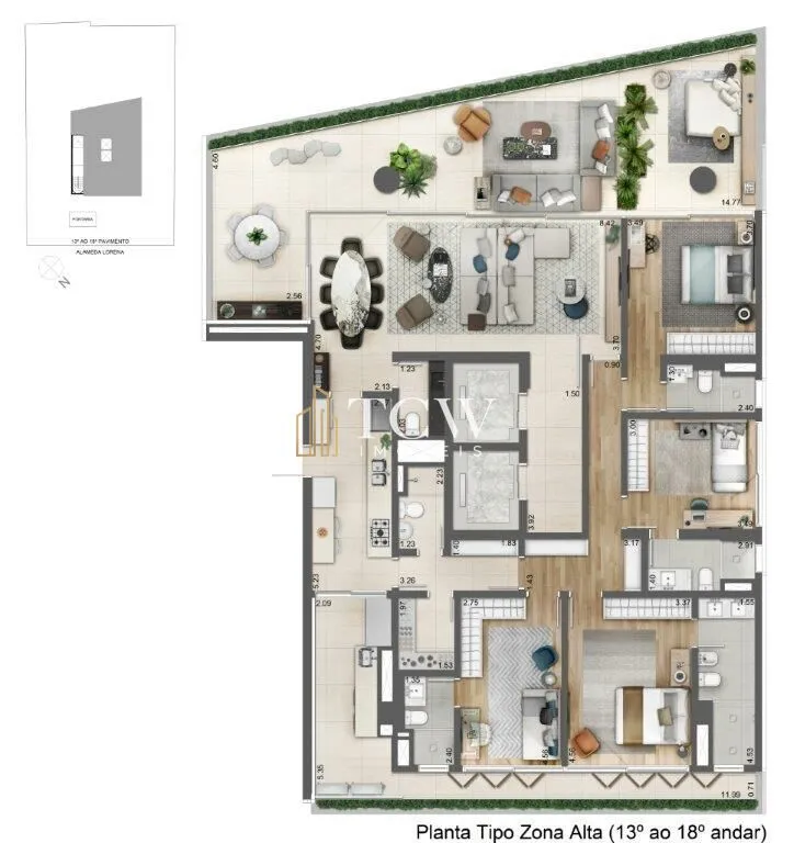 Imagem Apartamento Garden de Alto Padrão à Venda nos Jardins | 4 Suítes | 585 m² | 5 Vagas | São Paulo/SP